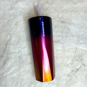 Starbucks 2022 Stainless Steel Purple Pink Orange Metallic Gradient Tumbler